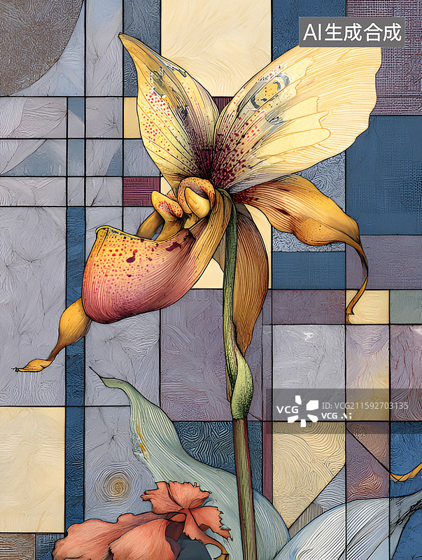 【AI数字艺术】蝴蝶兰纹样图片素材