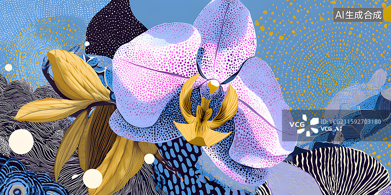【AI数字艺术】蝴蝶兰纹样图片素材