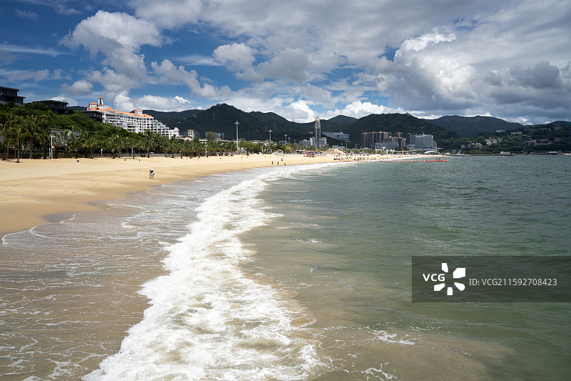 中国广东深圳盐田大梅沙海滨公园，大梅沙沙滩图片素材