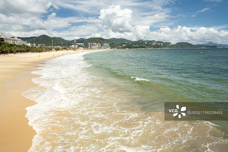 中国广东深圳盐田大梅沙海滨公园，大梅沙沙滩图片素材