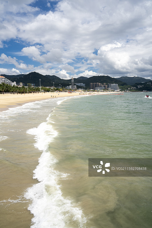 中国广东深圳盐田大梅沙海滨公园，大梅沙沙滩图片素材