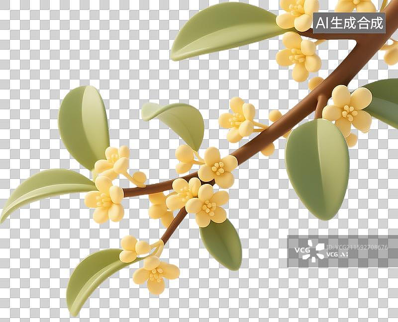 【AI数字艺术】3D卡通风格可爱的兔子桂花月饼图片素材