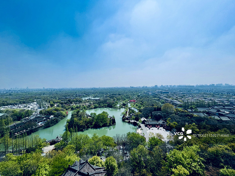俯瞰瘦西湖全景图片素材