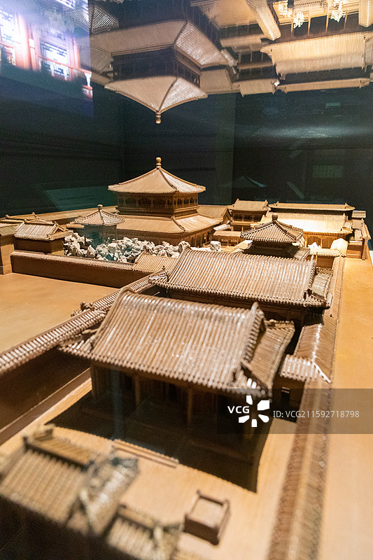 故宫乐林泉中外园林文化展建福宫花园木质模型图片素材