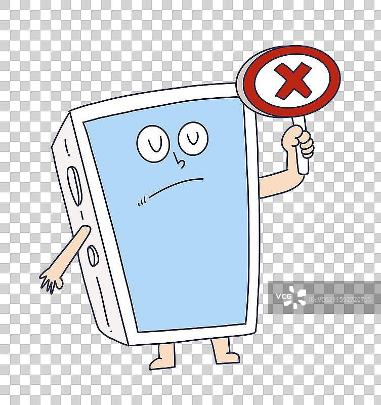 举着打叉牌子的手机形象图片素材