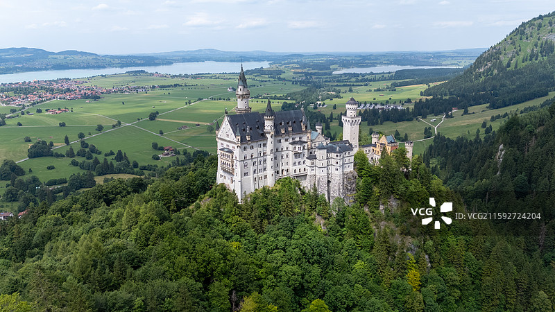 航拍新天鹅堡图片素材