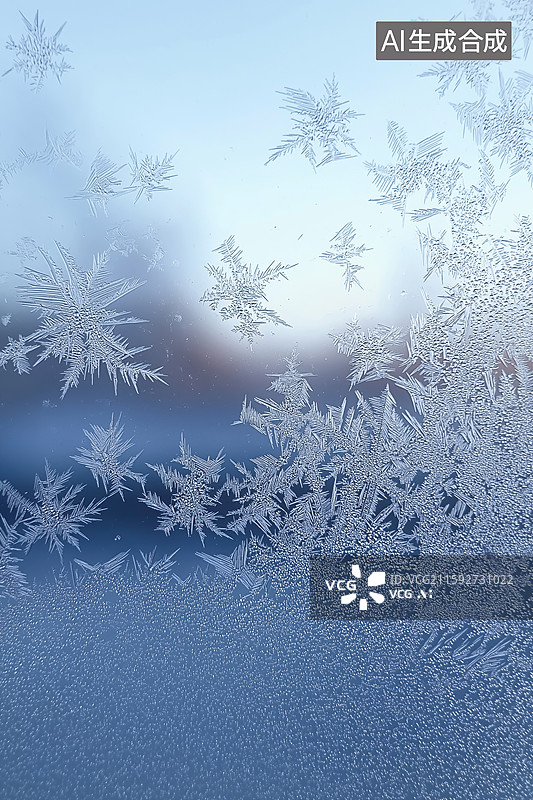 【AI数字艺术】冰霜覆盖的窗户图片素材