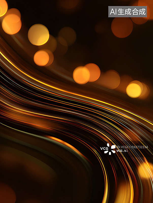 【AI数字艺术】流动的黄色光图片素材