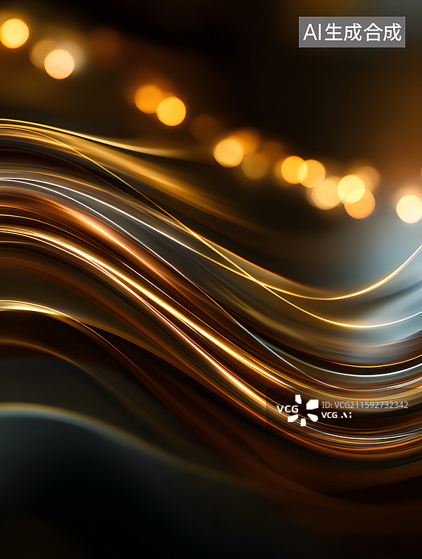 【AI数字艺术】流动的黄色光图片素材