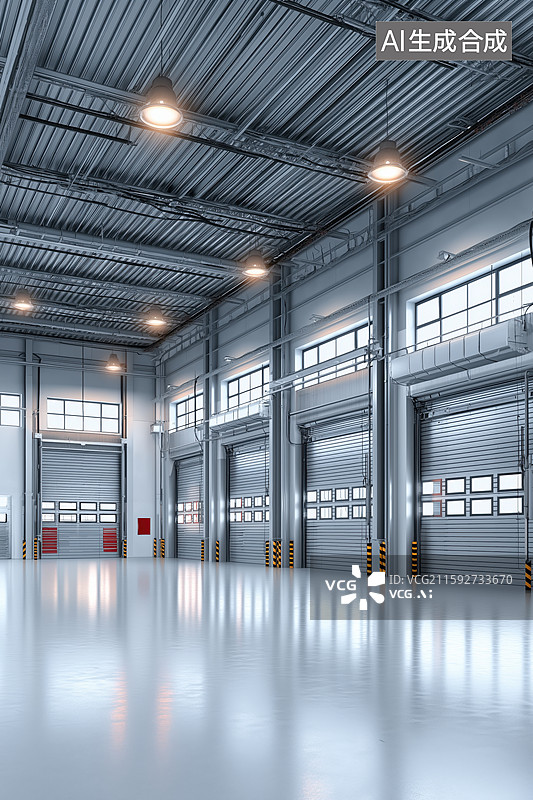 【AI数字艺术】现代仓库内部空间图片素材