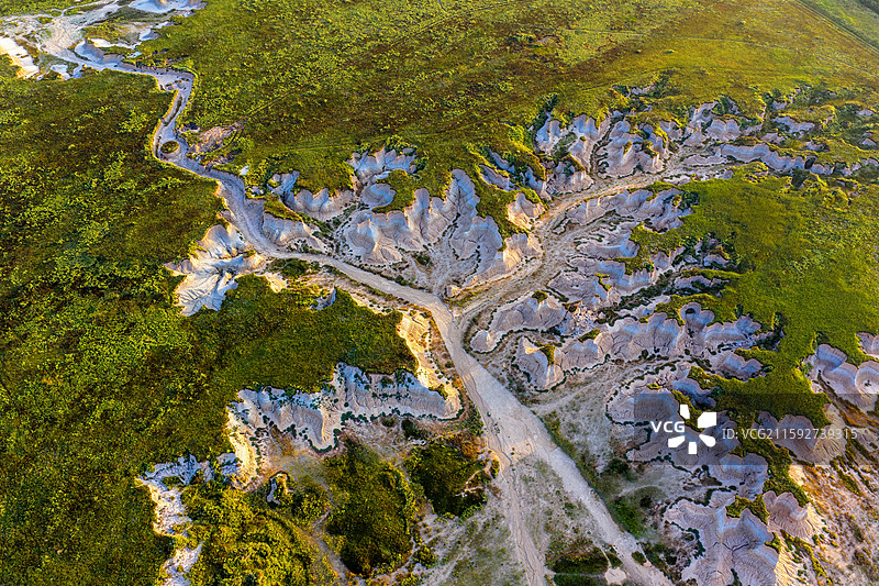 山西大同土林地质公园航拍图片素材