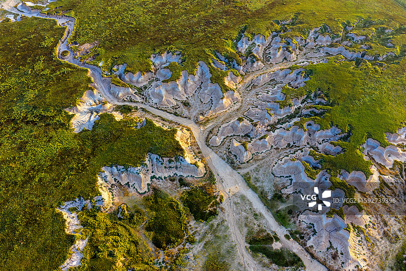 山西大同土林地质公园航拍图片素材