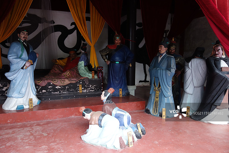 重庆市奉节县长江三峡瞿塘峡白帝城白帝庙：托孤堂图片素材