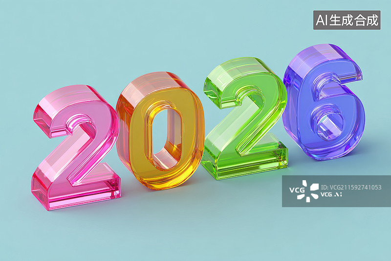 【AI数字艺术】彩色透明2026年图片素材