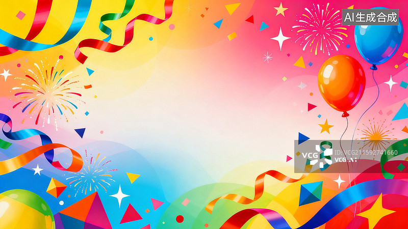 【AI数字艺术】炫彩风格的节假日海报图片素材