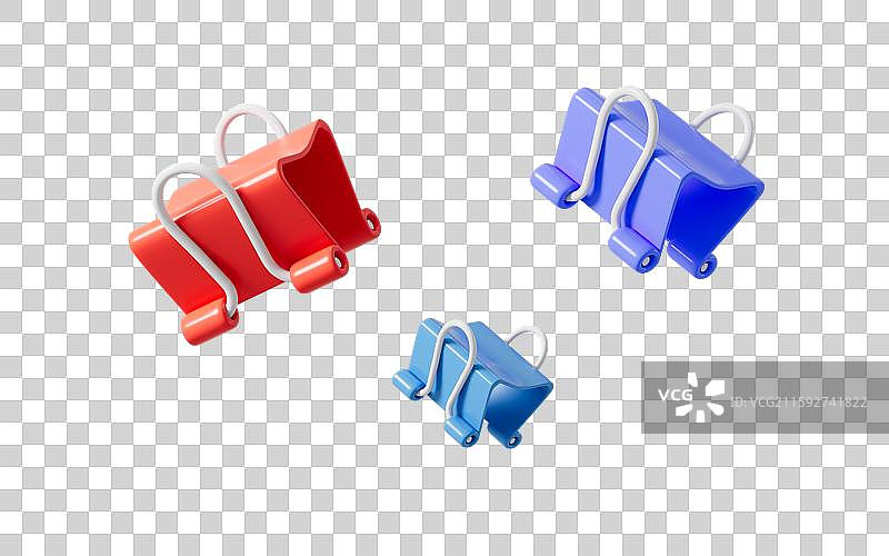 卡通文具夹办公夹3D渲染图片素材