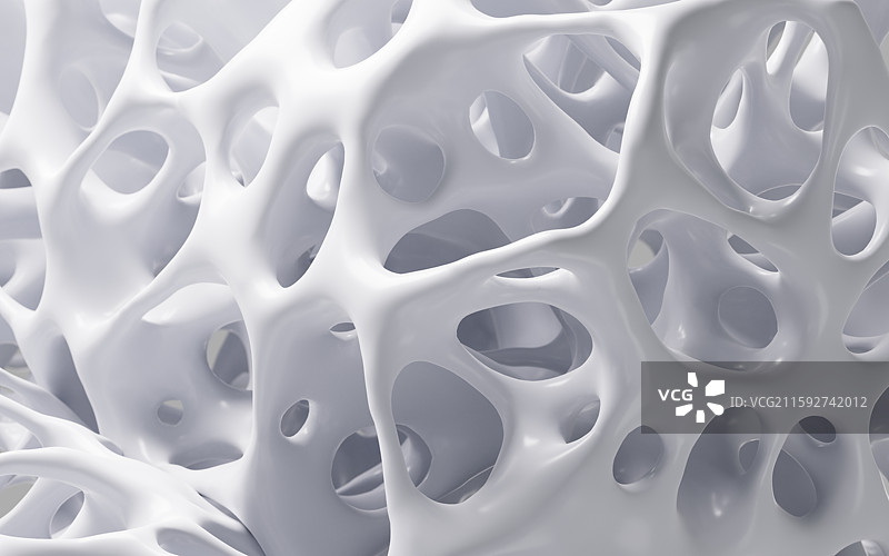 抽象的多孔骨架网格背景3D渲染图片素材