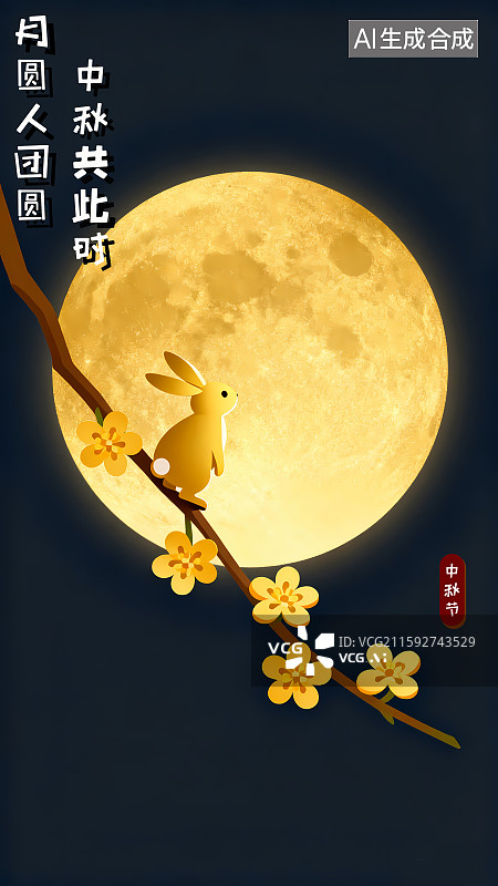 【AI数字艺术】中秋节海报图片素材