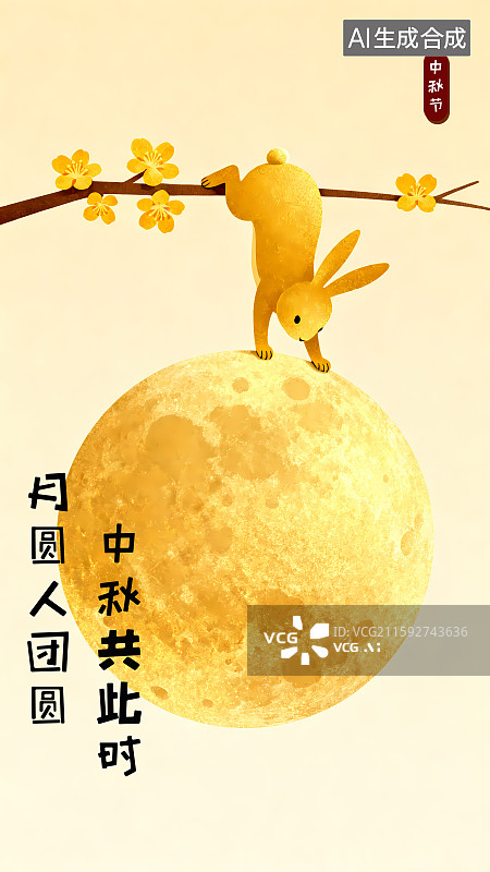 【AI数字艺术】中秋节海报图片素材