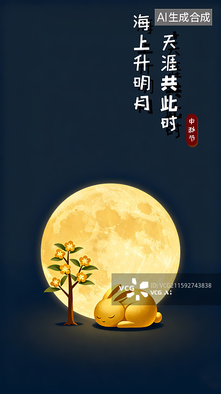 【AI数字艺术】中秋节海报图片素材