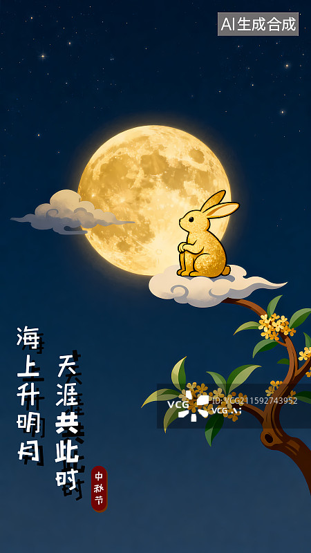 【AI数字艺术】中秋节海报图片素材