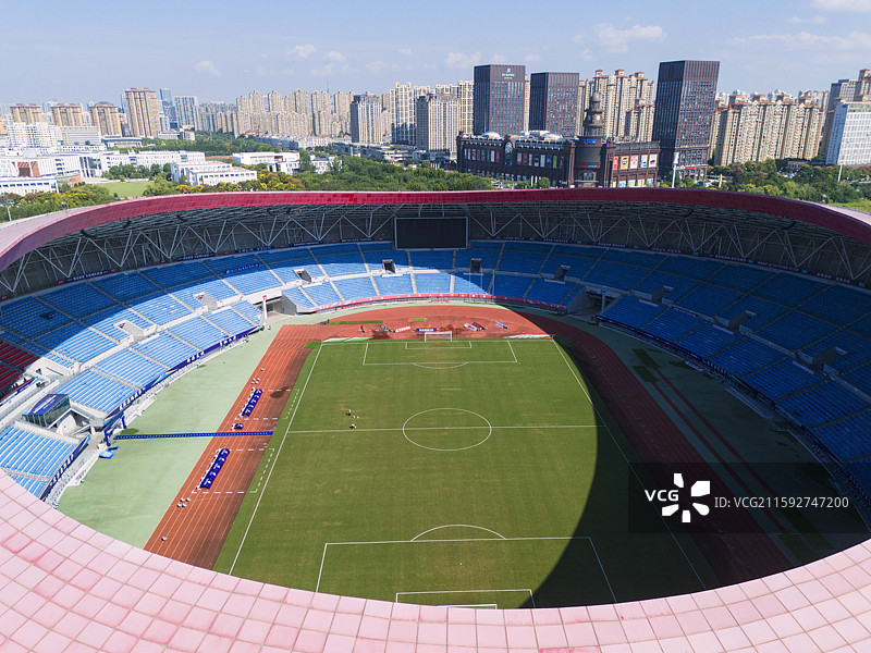航拍苏超联赛比赛场馆盐城奥体中心图片素材