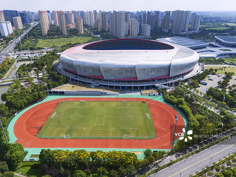 航拍苏超联赛比赛场馆盐城奥体中心图片素材