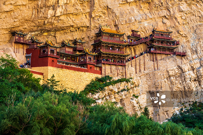 悬崖峭壁上的寺庙，悬空寺图片素材