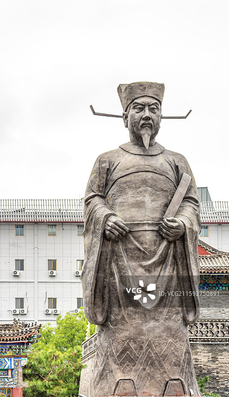 河北保定定州崇文街韩琦塑像图片素材