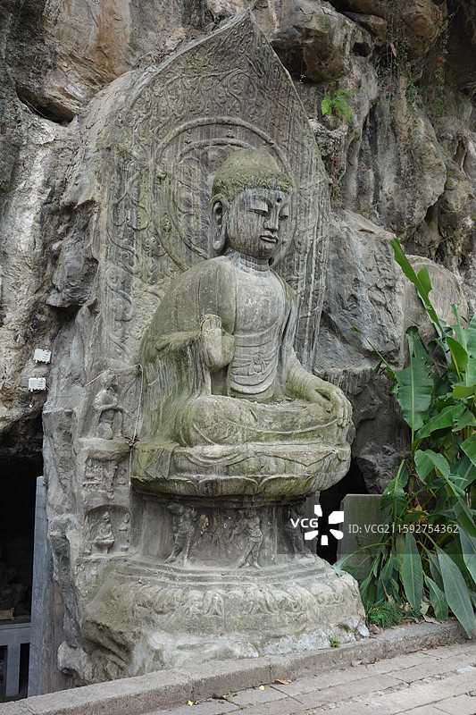 湖北省宜昌市宜昌三游洞：西陵峡口：三峡起始点南津关：大悲洞摩崖造像图片素材