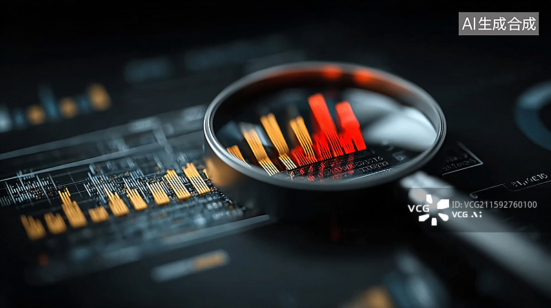【AI数字艺术】放大镜下的商业洞察图片素材