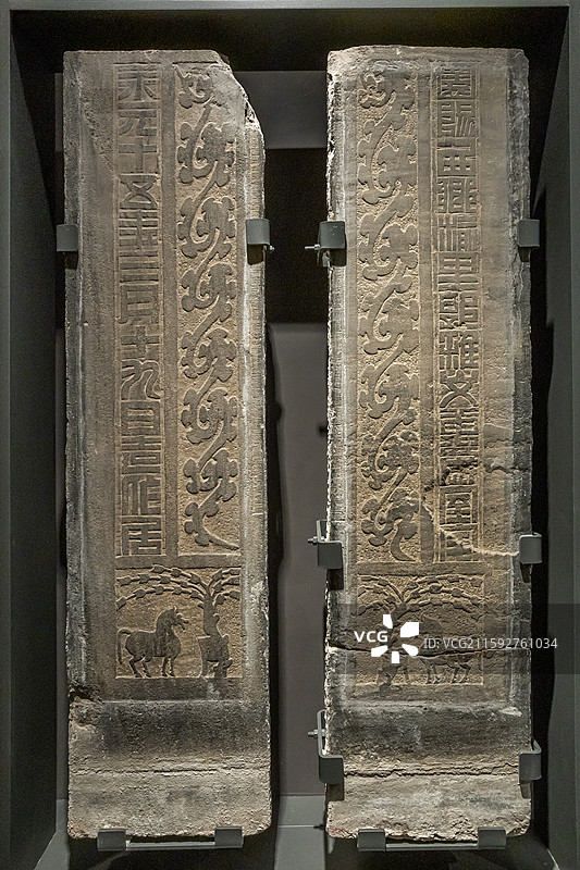 陕西省西安碑林博物馆郭稚文墓画像题记东汉永元十五年103年1957年出土于绥德县五里店图片素材