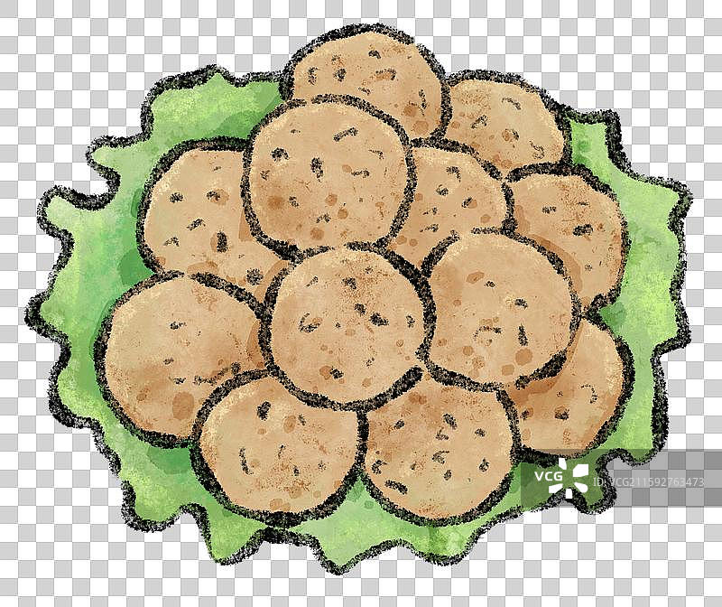 潮汕美食插画-牛肉丸图片素材