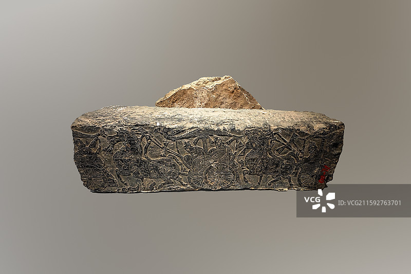 “车马出行”画像石，东汉，徐州汉画像石艺术馆藏图片素材