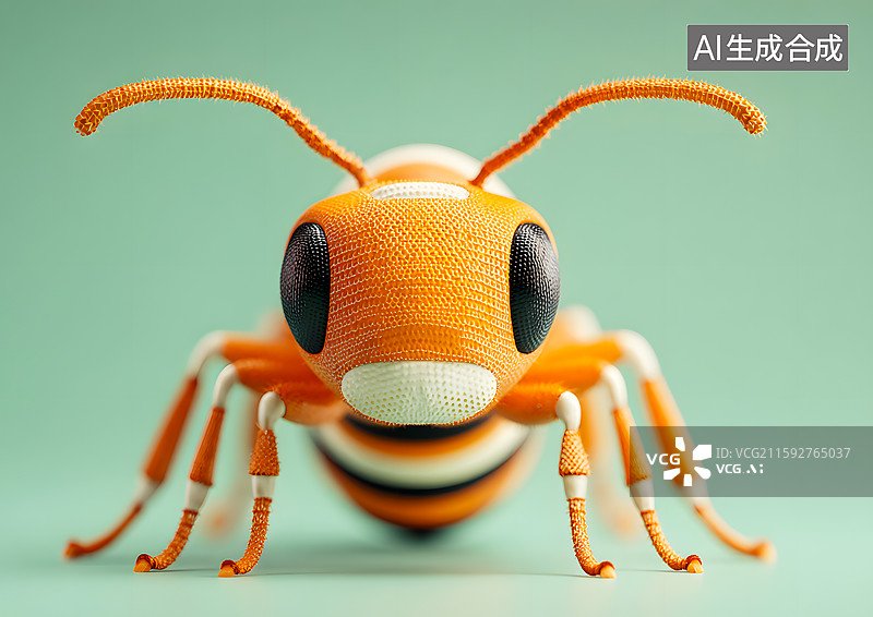 【AI数字艺术】折纸卡通风格小蚂蚁图片素材