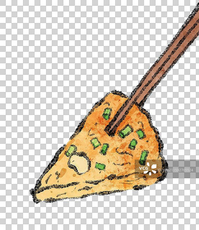 潮汕美食插画-蚝烙图片素材