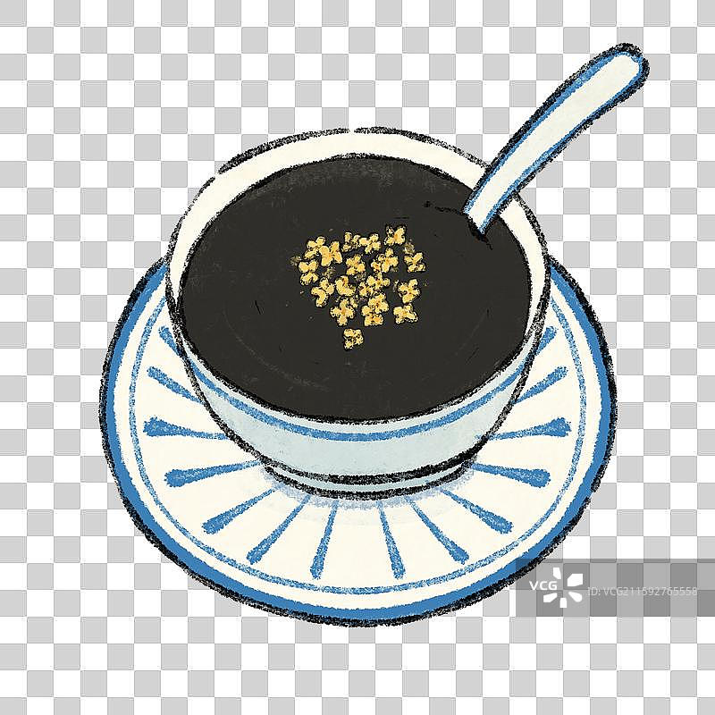 潮汕美食插画-芝麻糊图片素材