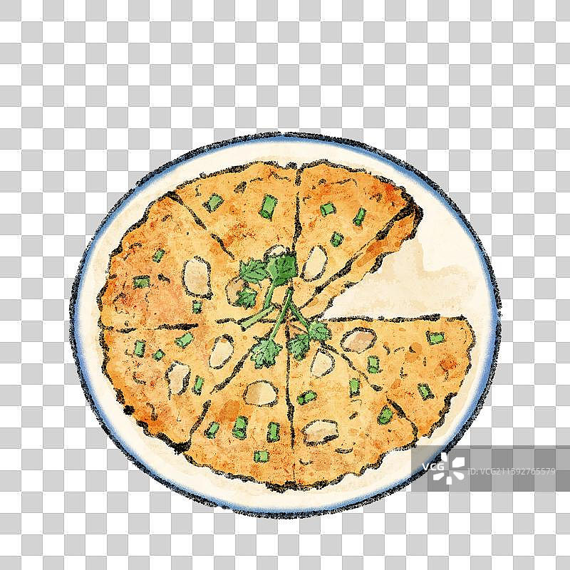 潮汕美食插画-蚝烙图片素材