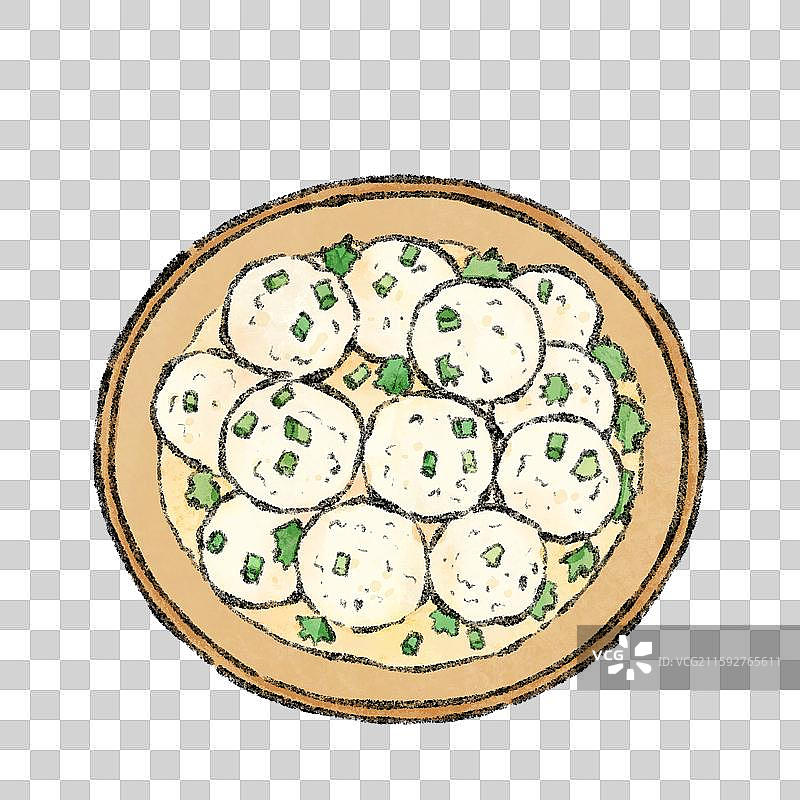 潮汕美食插画-鱼丸汤图片素材