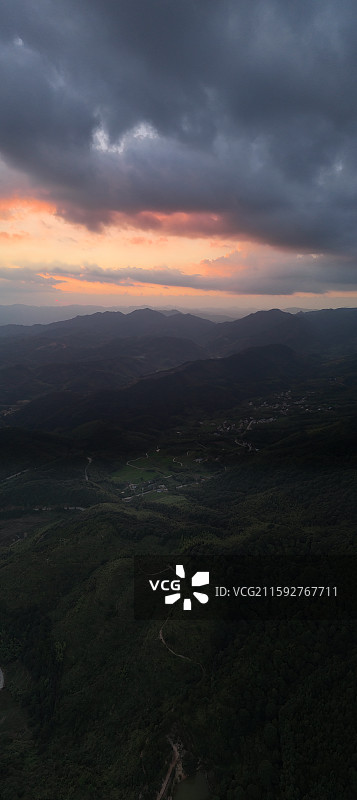 漳州华安贡鸭山壮丽山川日落美景图片素材