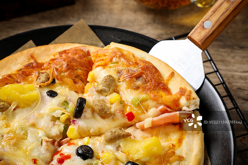 经典意式培根披萨图片素材