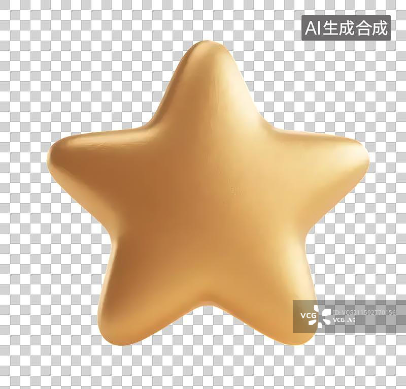 【AI数字艺术】金色光滑闪亮的星形物体图片素材