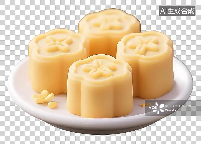 【AI数字艺术】AIGC：3D中式甜点心 桂花糕图片素材