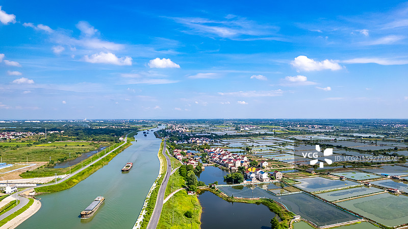 高淳万亩蟹塘养殖图片素材