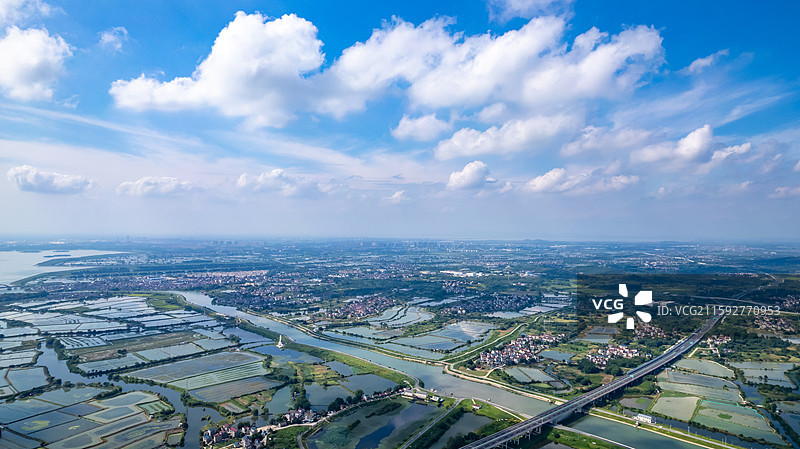 高淳万亩蟹塘养殖图片素材