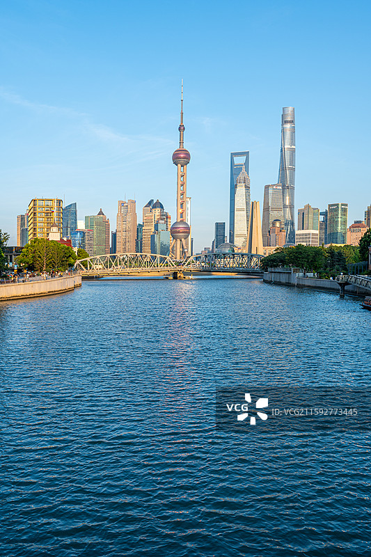 上海外白渡桥 陆家嘴城景 吴淞江（苏州河）图片素材