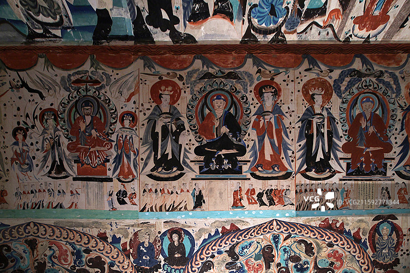 敦煌莫高窟第285窟西魏图片素材