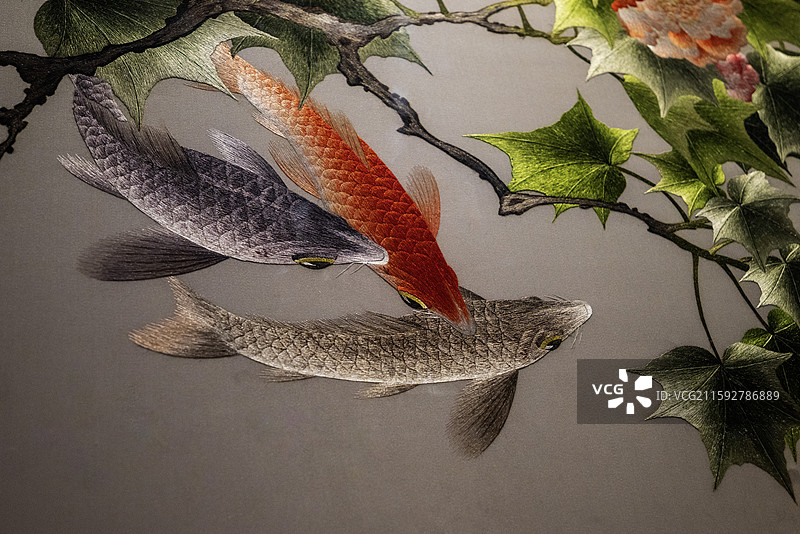 蜀绣·芙蓉锦鲤图图片素材
