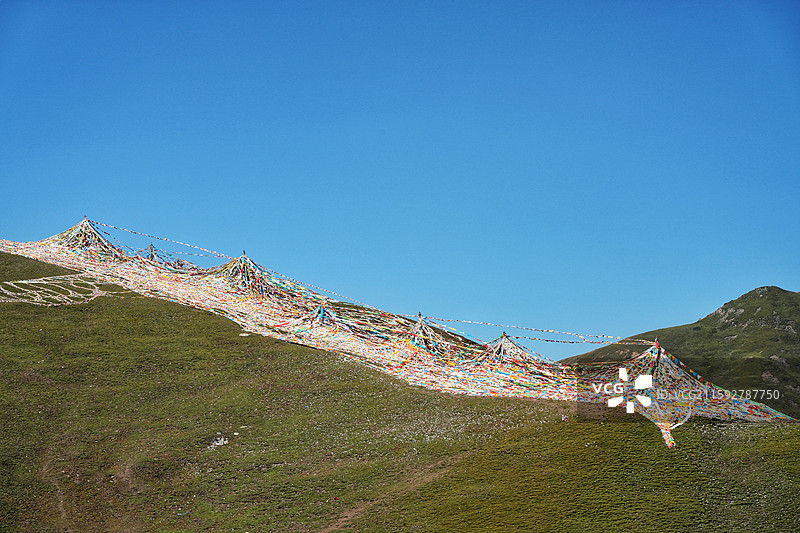 日月山经幡图片素材