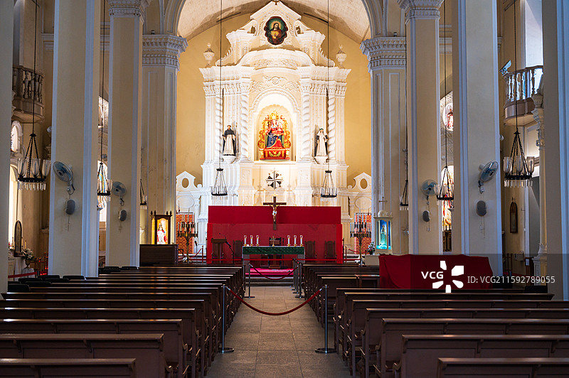 澳门新马路 大三巴 炮台山 博物馆 东望洋灯塔 澳门塔 新葡京图片素材